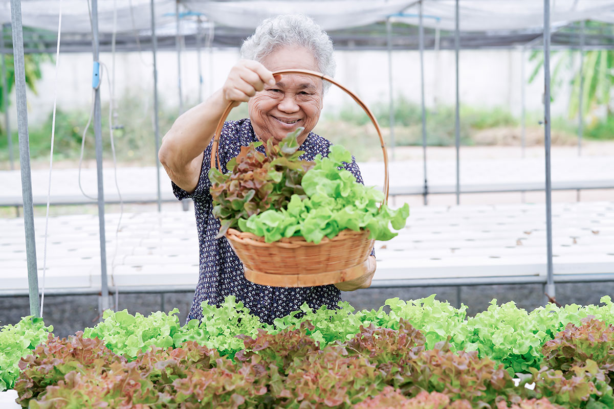 Healthy elderly woman